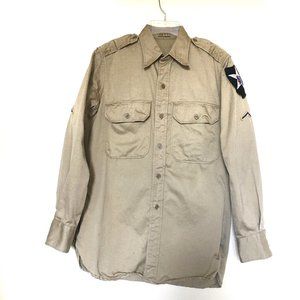 Vintage 50s Long Sleeved US Military Shirt  Neck-14.5